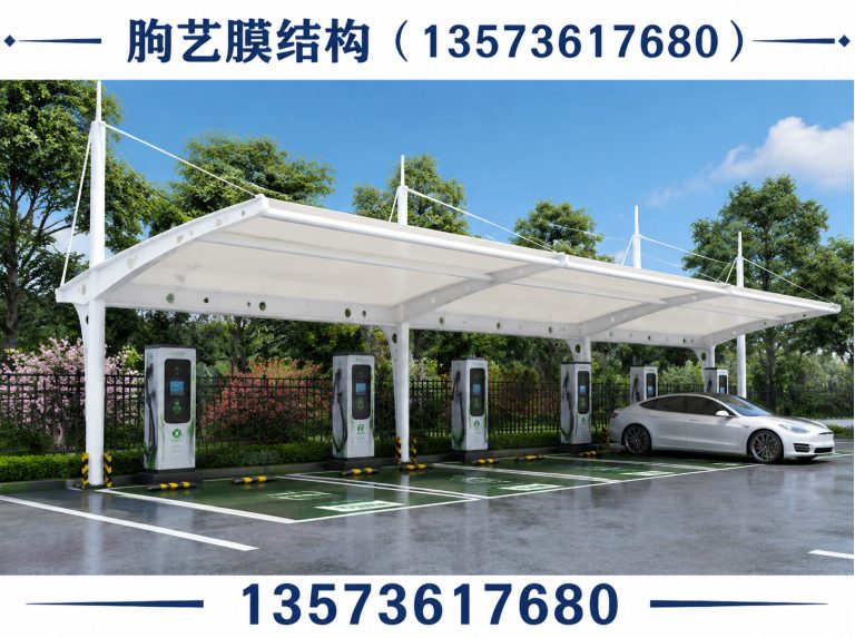 潍坊滨海经济技术开发区膜结构车棚展示图